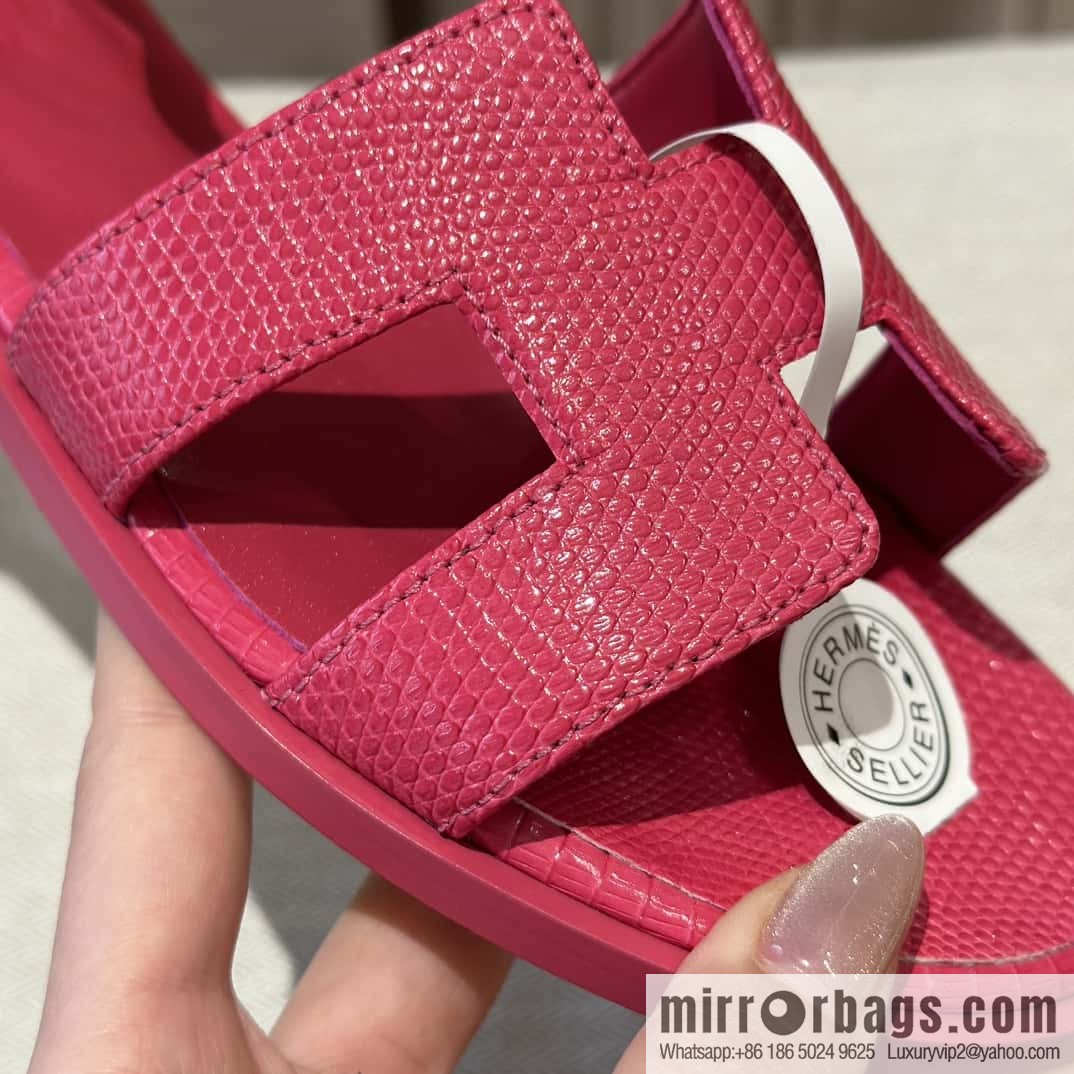 Hermès lizard leather new small sandals