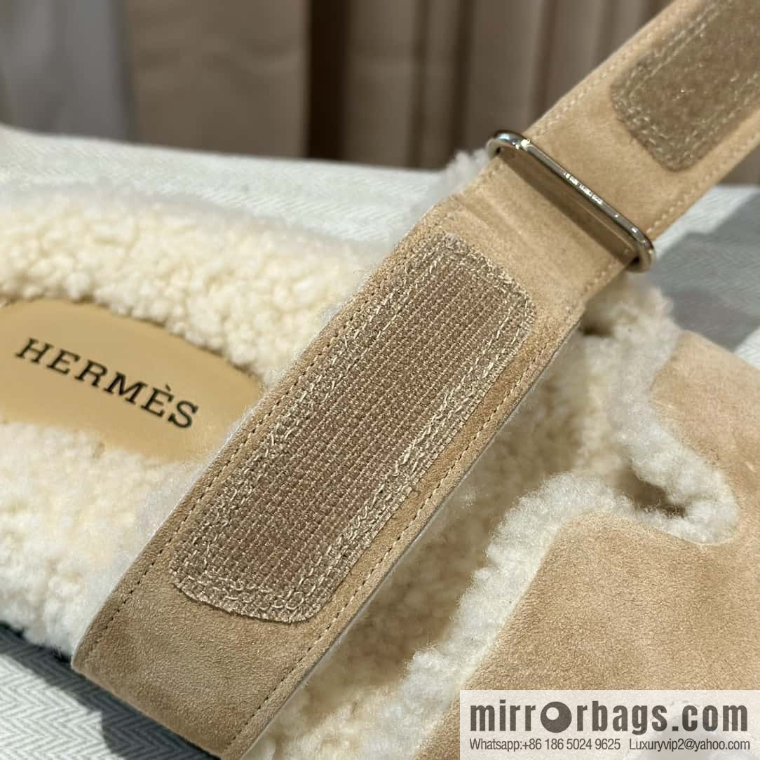 Hermès plush second uncle shoes Chypre sandals