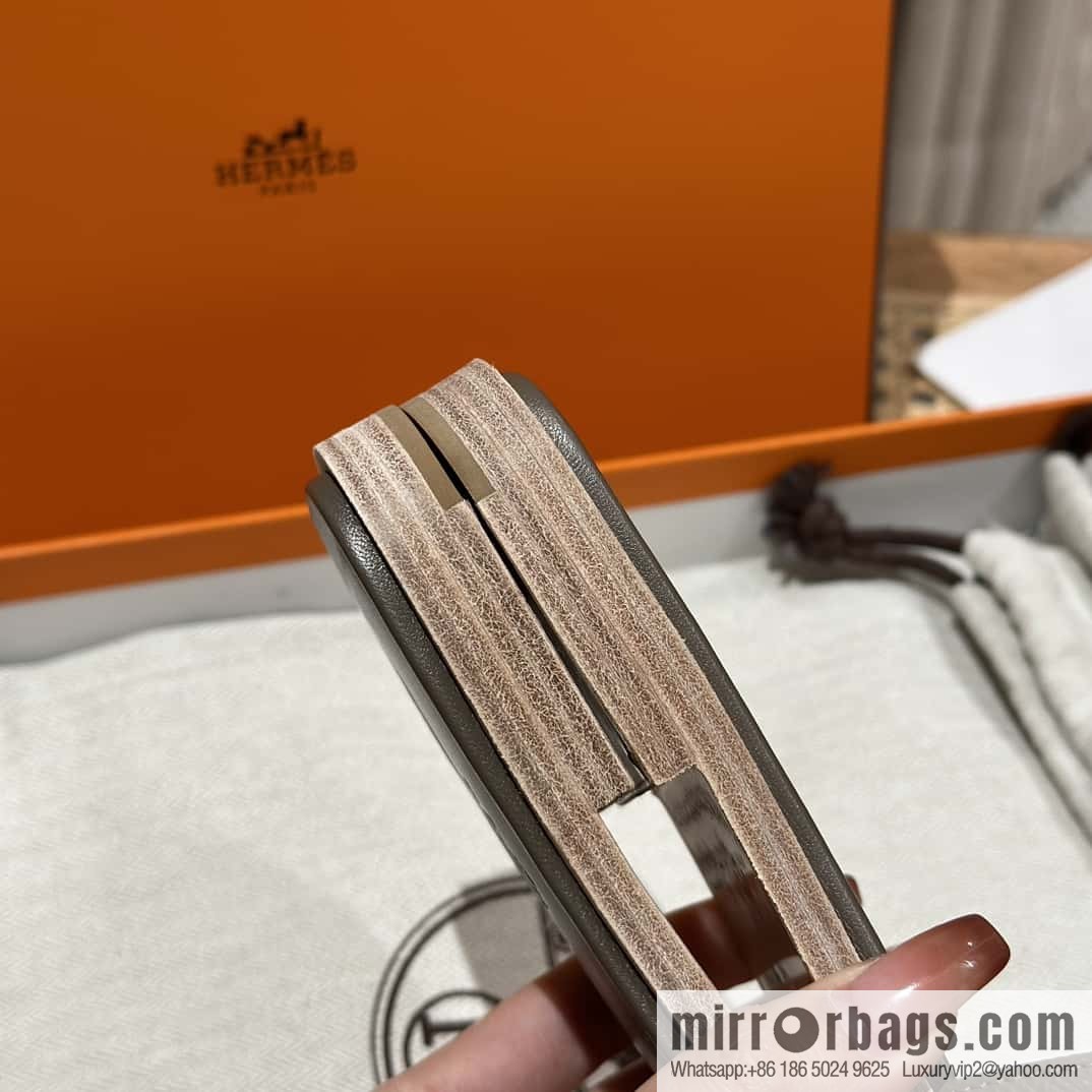 Hermès leather outsole H slippers