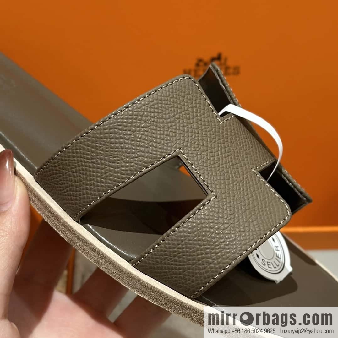 Hermès leather outsole H slippers