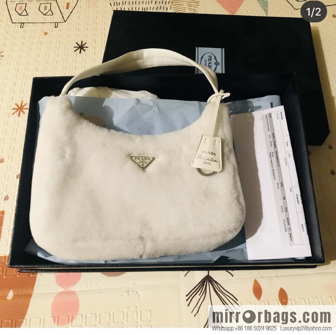 PRADA plush Hobo tote bag NE515 three colors