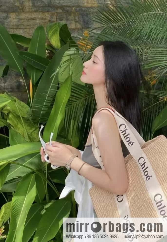 Chloe Large Woody Basket Bag 6865 White 48CM