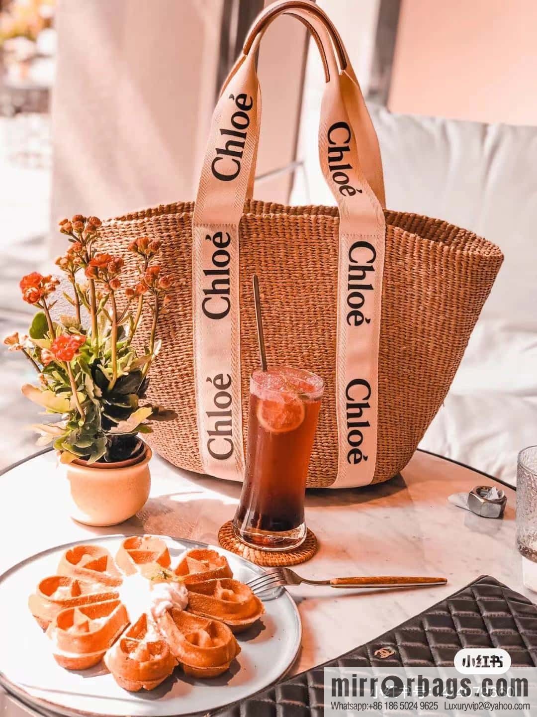 Chloe Large Woody Basket Bag 6865 White 48CM