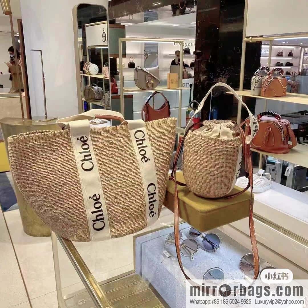 Chloe Large Woody Basket Bag 6865 White 48CM