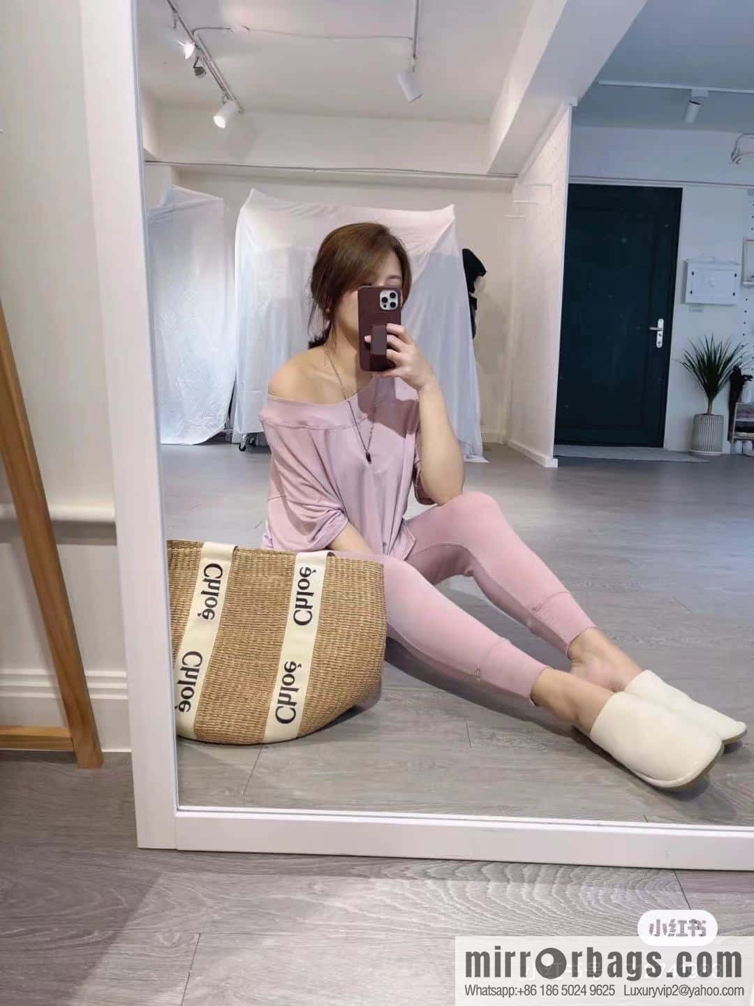 Chloe Large Woody Basket Bag 6865 White 48CM