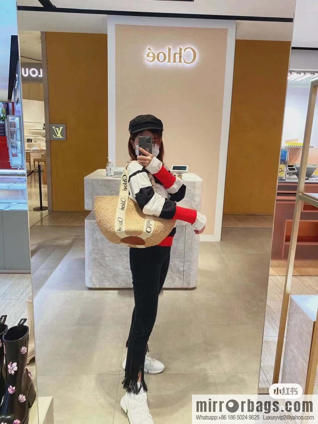 Chloe Large Woody Basket Bag 6865 White 48CM