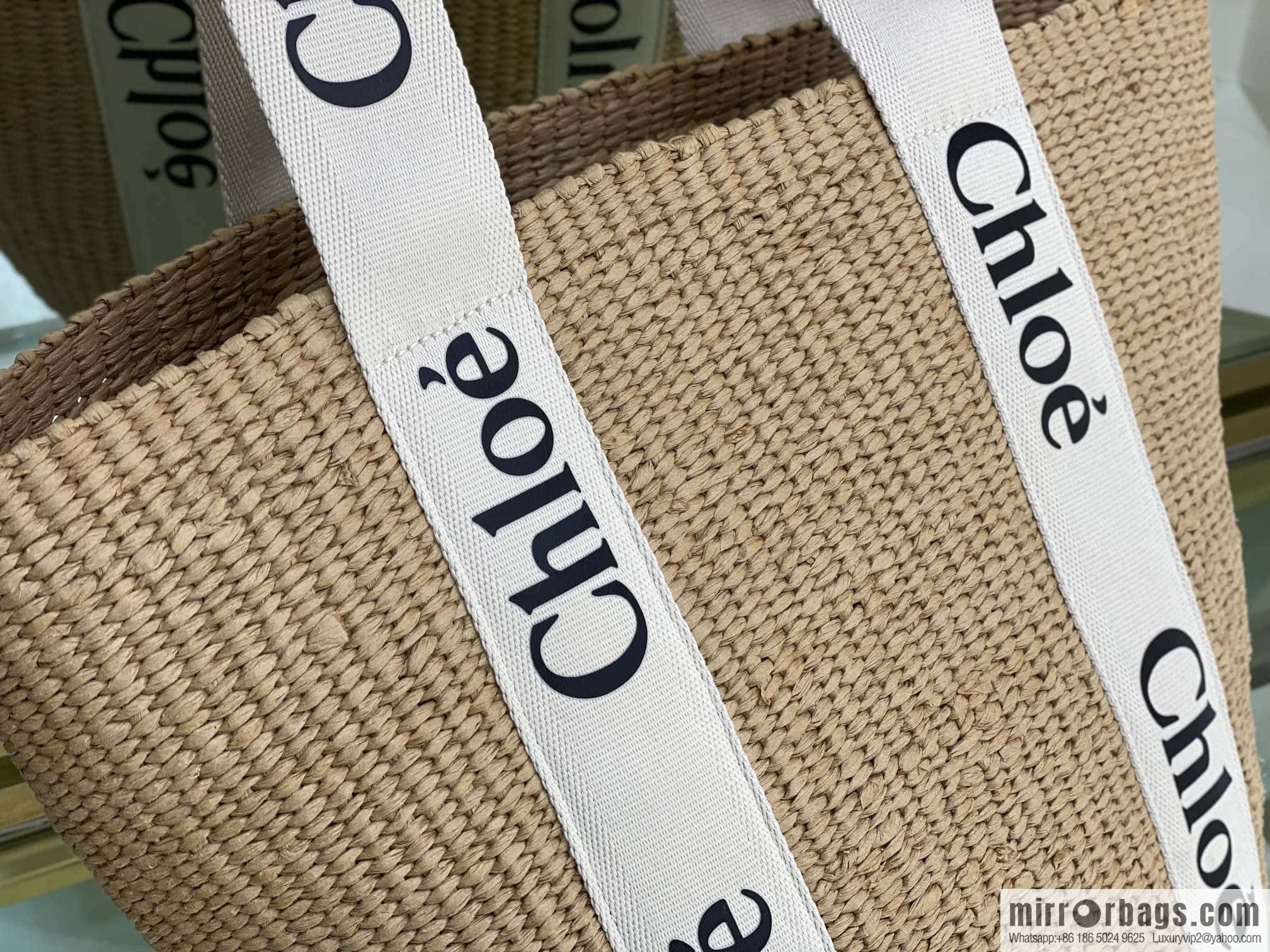 Chloe Large Woody Basket Bag 6865 White 48CM