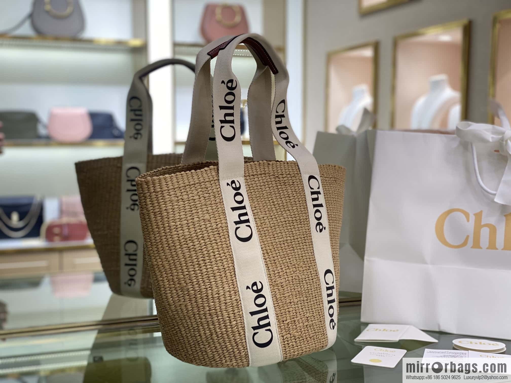 Chloe Large Woody Basket Bag 6865 White 48CM