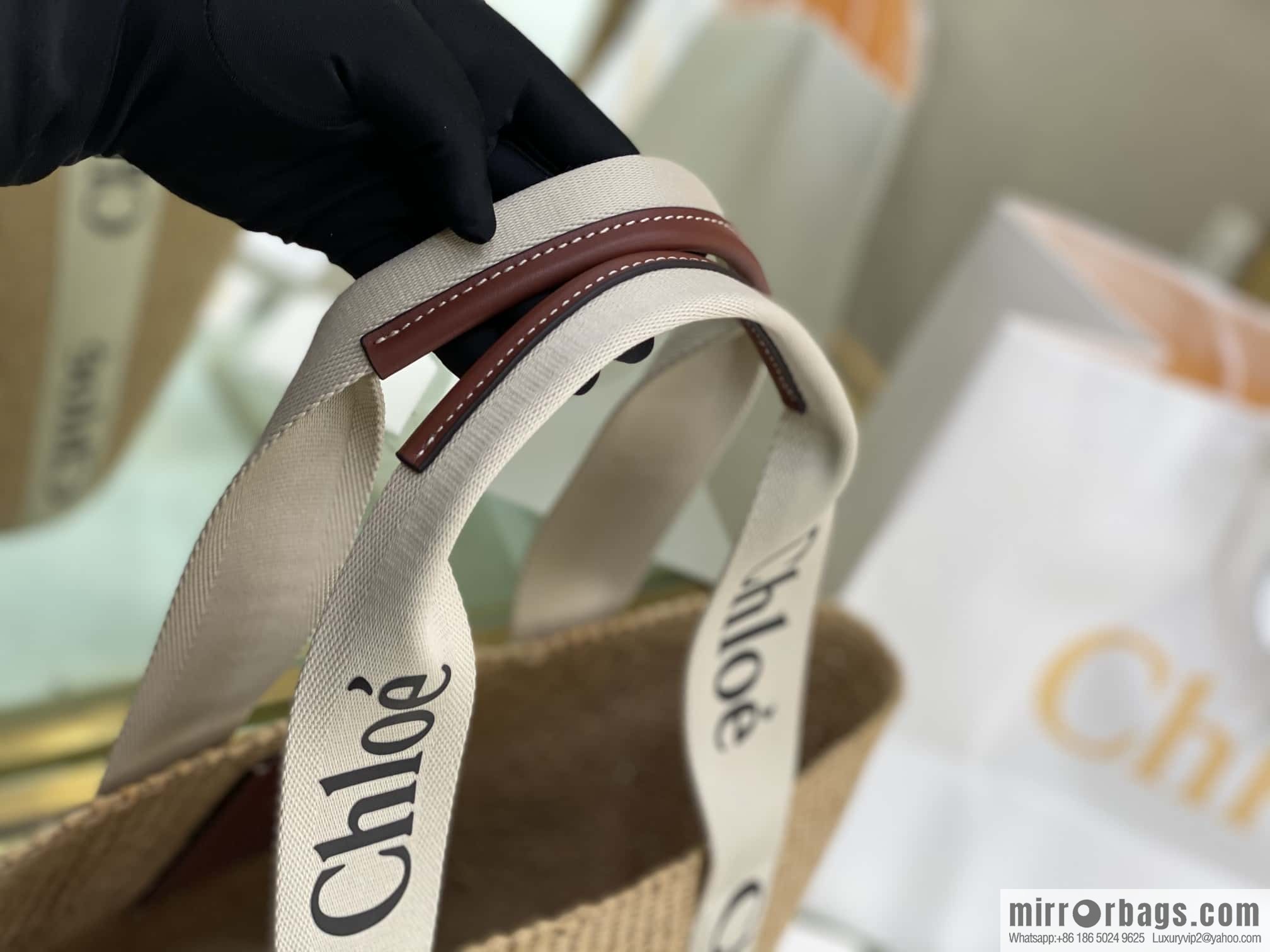 Chloe Large Woody Basket Bag 6865 White 48CM