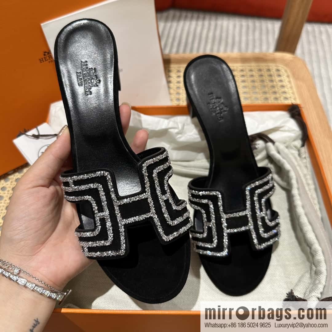 Hermès 2022 spring and summer new product H brand high-heeled diamond surface model