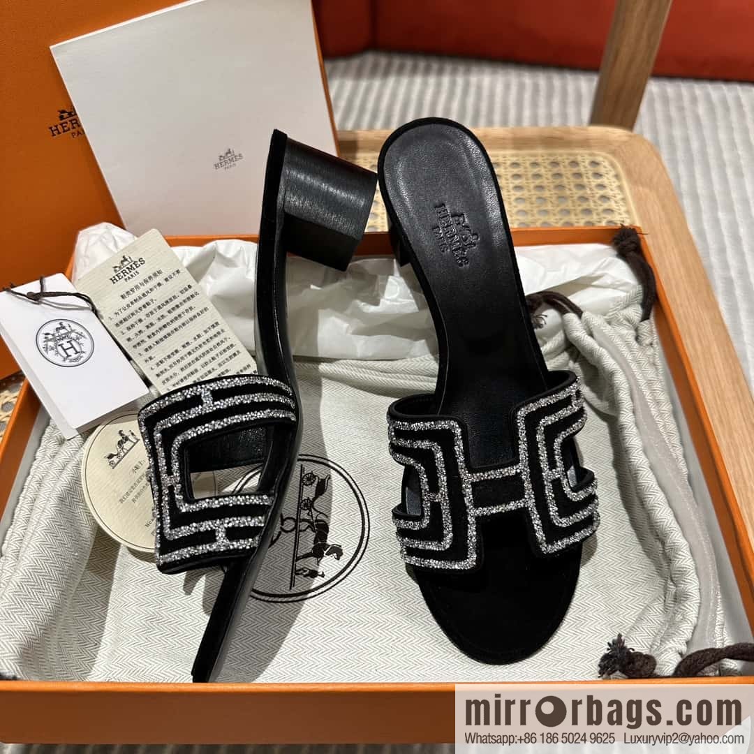 Hermès 2022 spring and summer new product H brand high-heeled diamond surface model