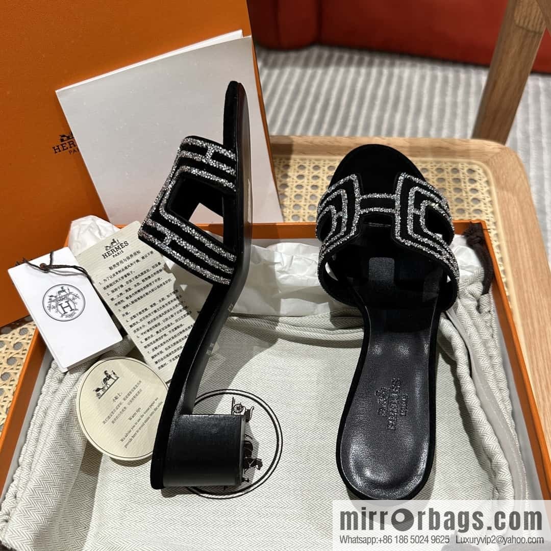 Hermès 2022 spring and summer new product H brand high-heeled diamond surface model
