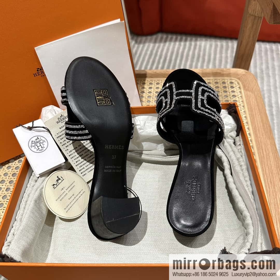 Hermès 2022 spring and summer new product H brand high-heeled diamond surface model