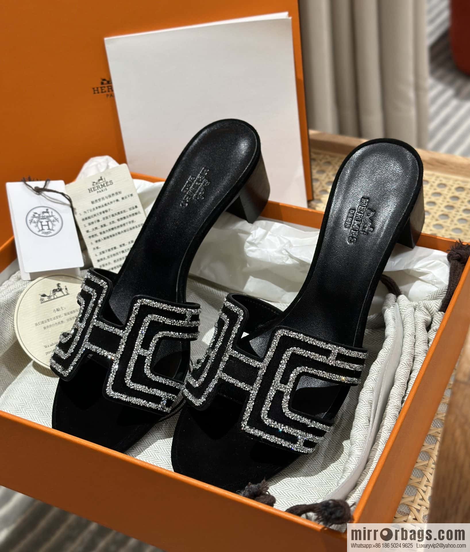 Hermès 2022 spring and summer new product H brand high-heeled diamond surface model