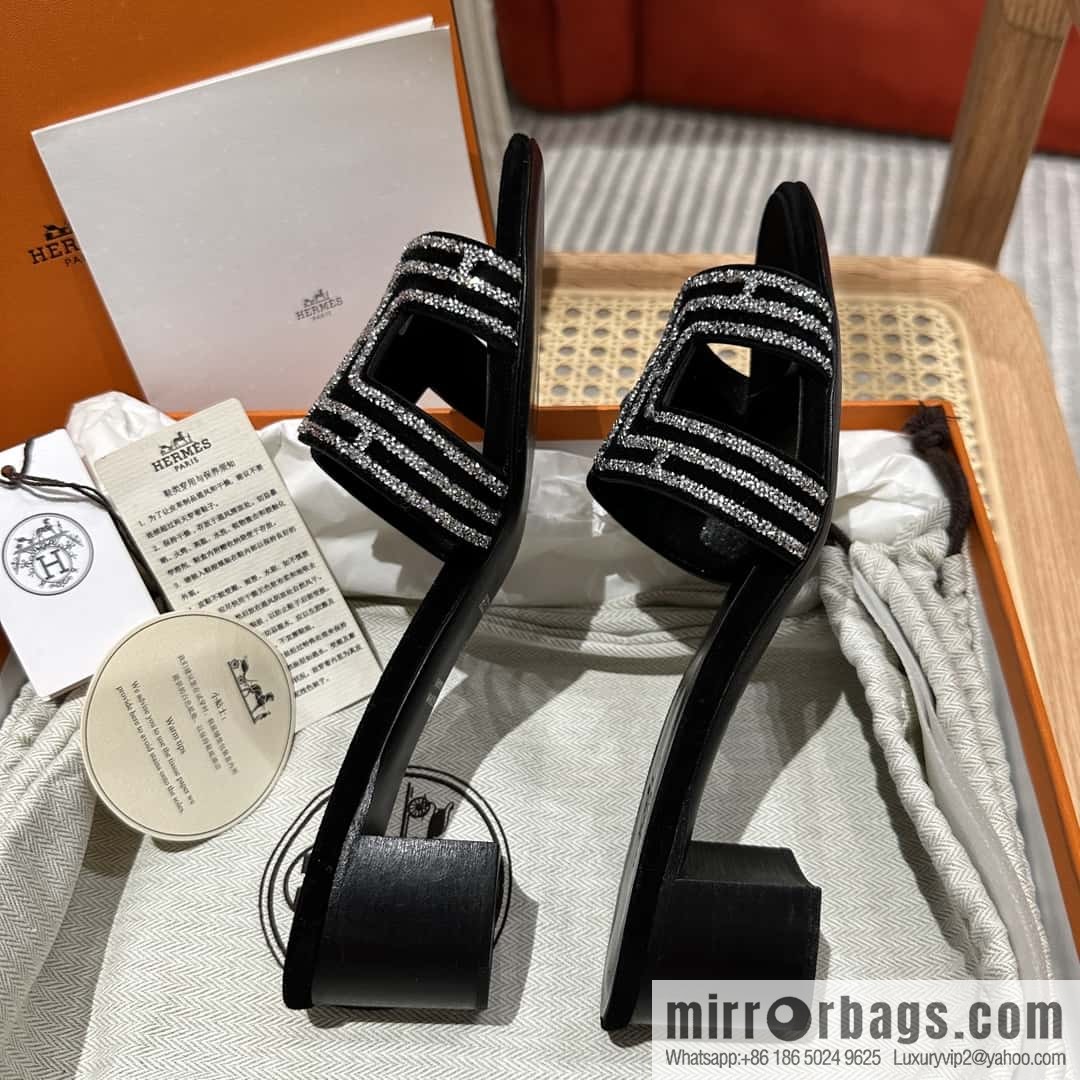 Hermès 2022 spring and summer new product H brand high-heeled diamond surface model