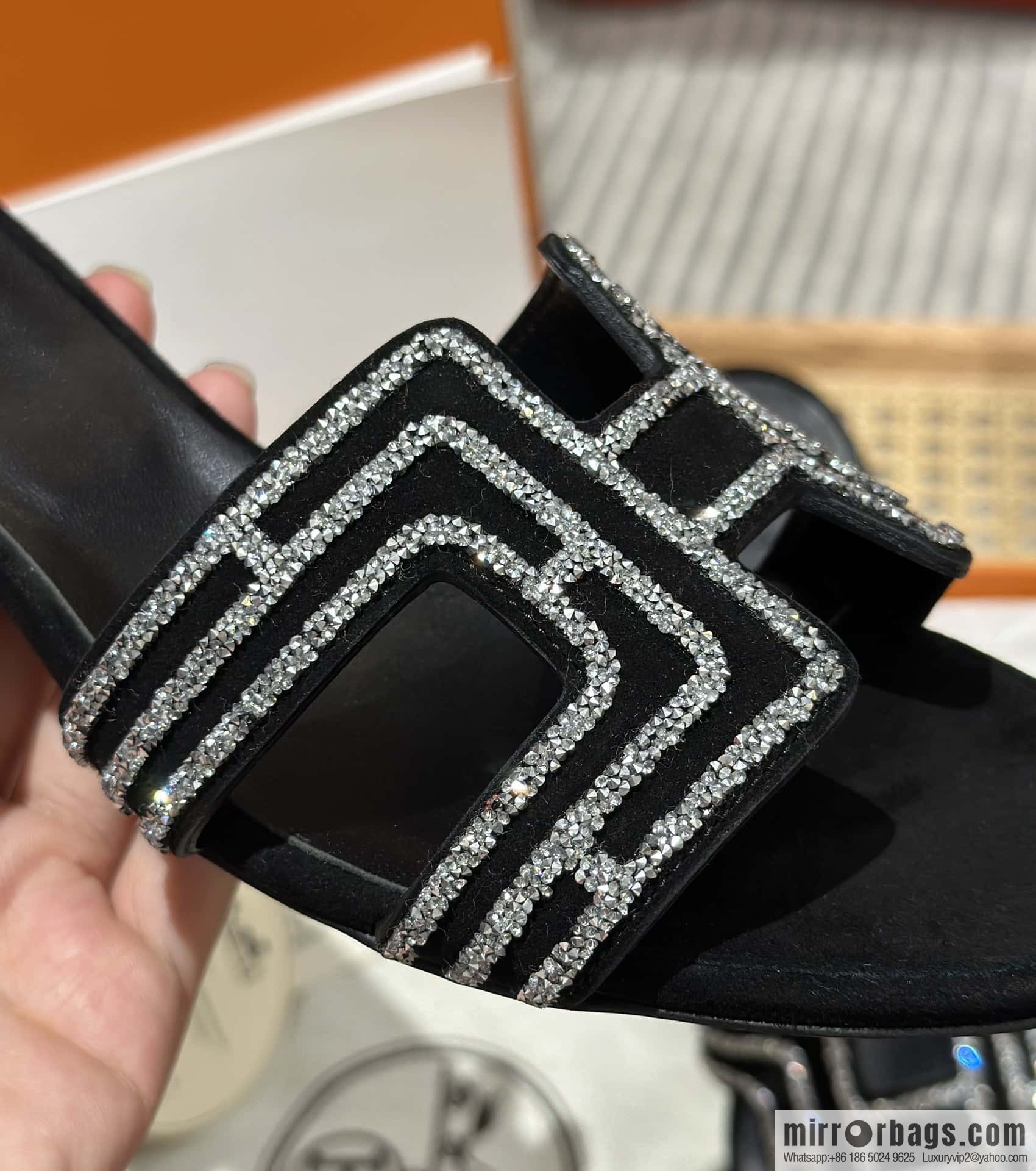 Hermès 2022 spring and summer new product H brand high-heeled diamond surface model