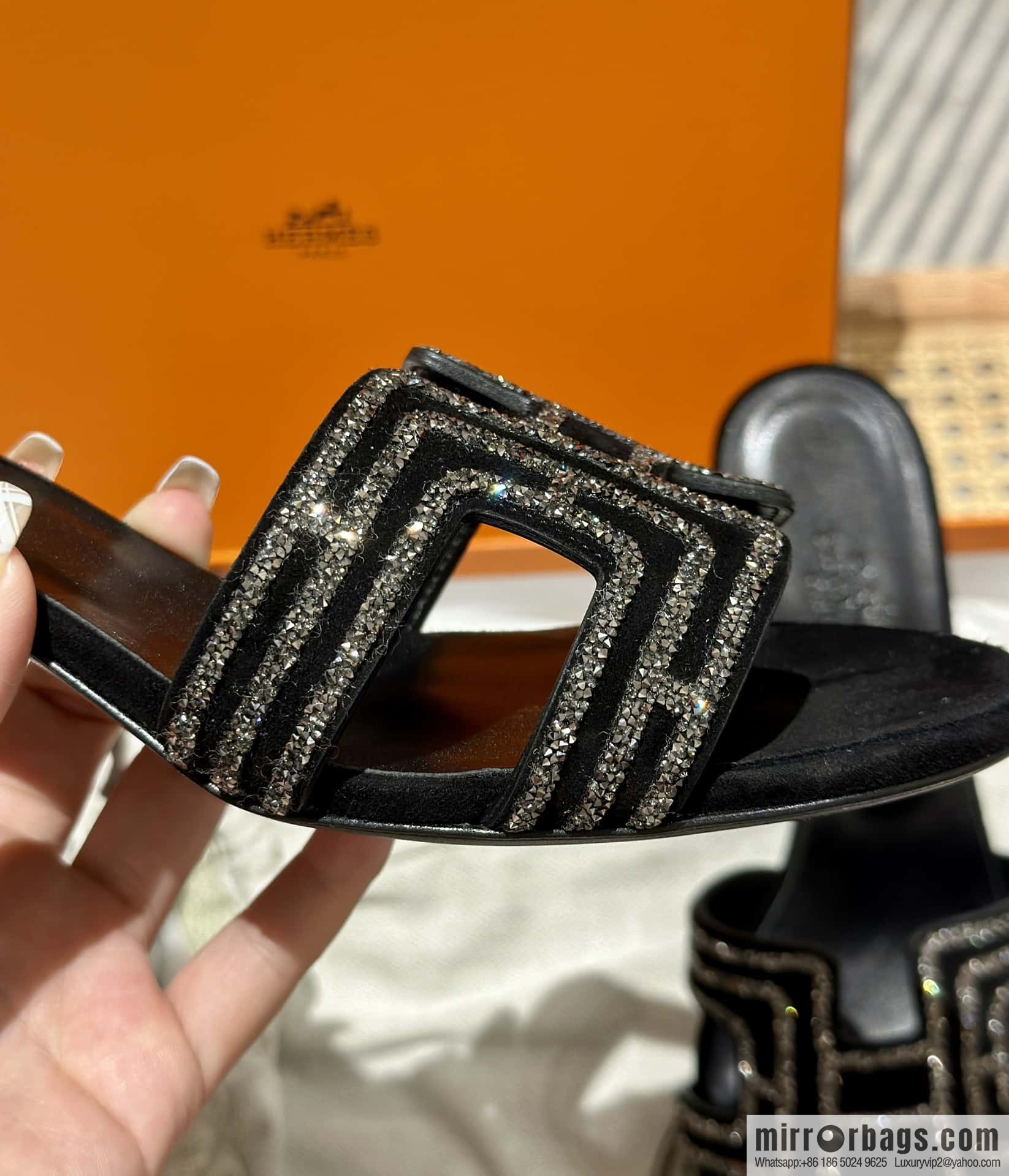Hermès 2022 spring and summer new product H brand high-heeled diamond surface model