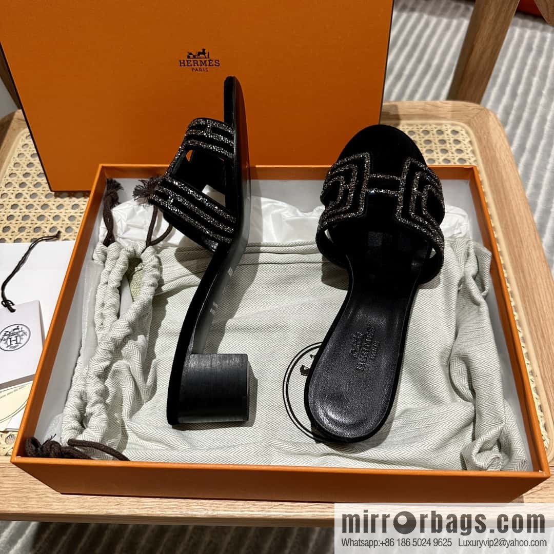 Hermès 2022 spring and summer new product H brand high-heeled diamond surface model