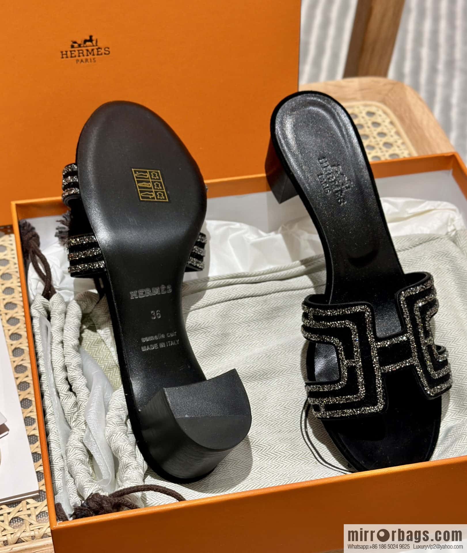 Hermès 2022 spring and summer new product H brand high-heeled diamond surface model