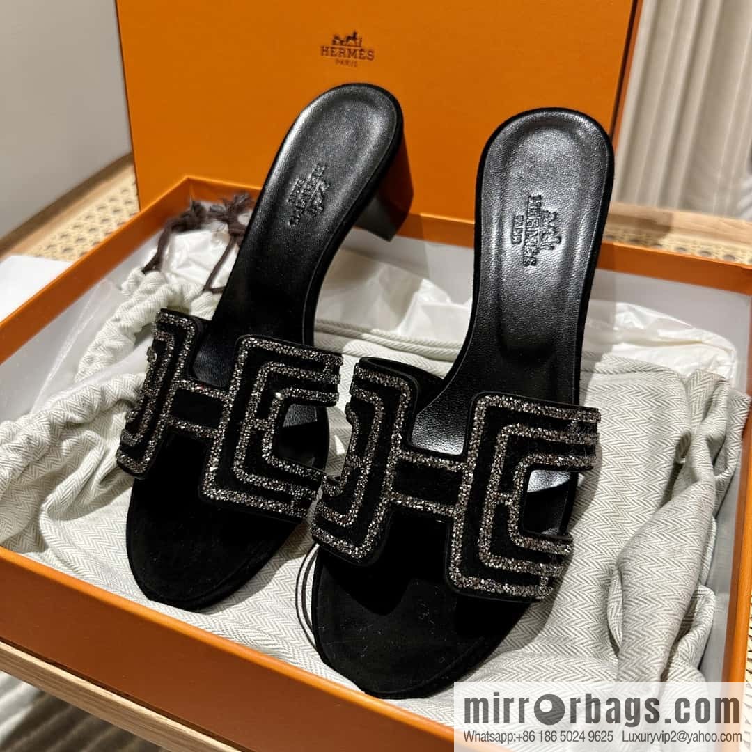 Hermès 2022 spring and summer new product H brand high-heeled diamond surface model
