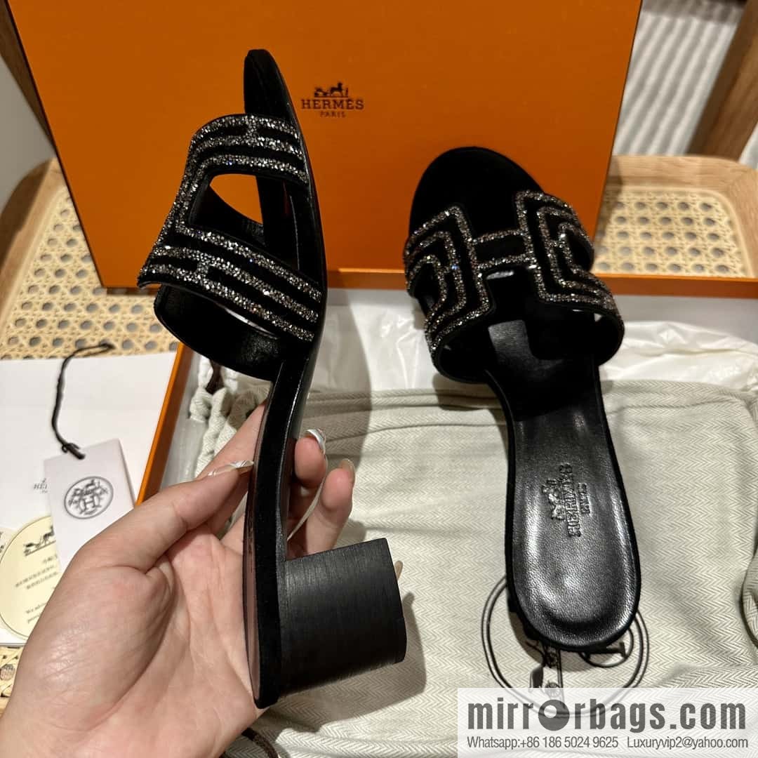 Hermès 2022 spring and summer new product H brand high-heeled diamond surface model