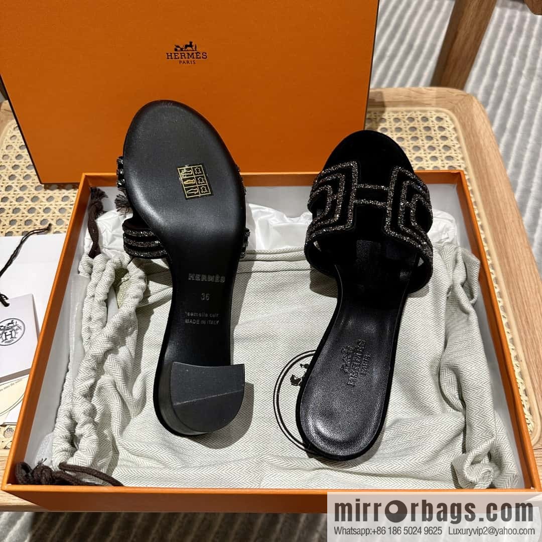 Hermès 2022 spring and summer new product H brand high-heeled diamond surface model