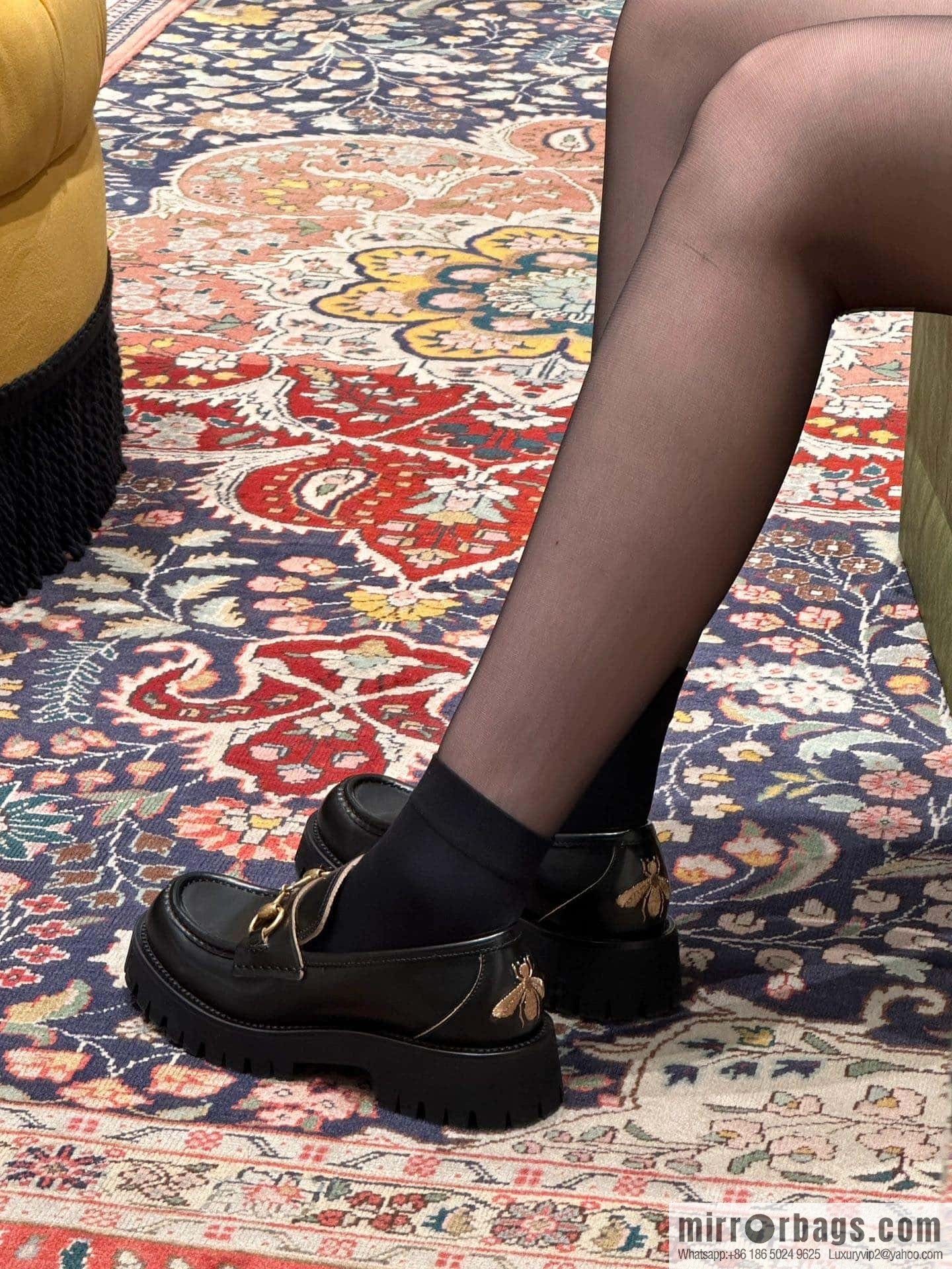 GUCCI Gucci Classic Little Bee Platform Loafers