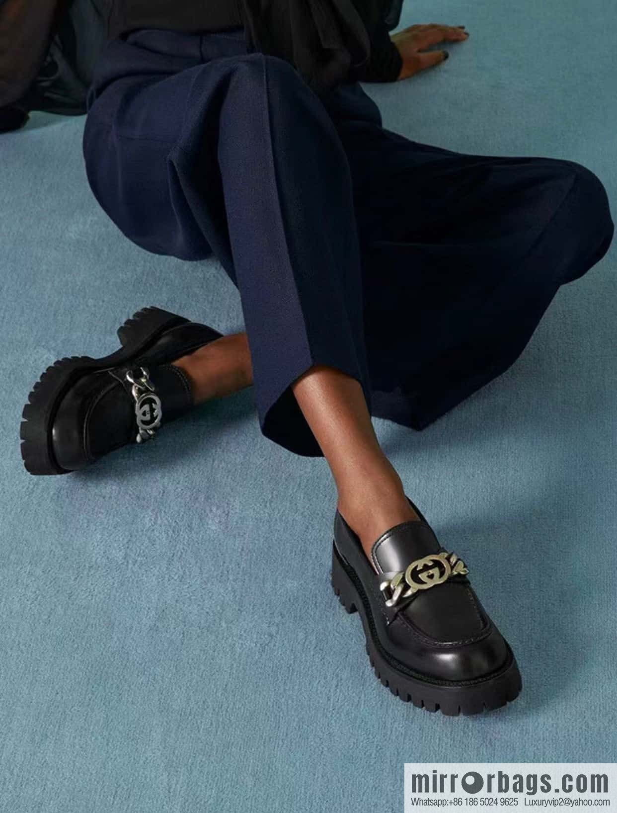 GUCCI Gucci interlocking double G chain ⛓ platform loafers