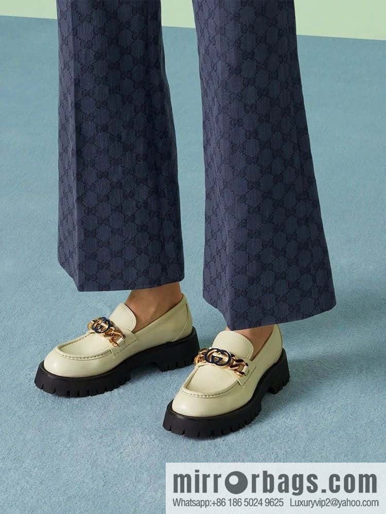 GUCCI Gucci interlocking double G chain ⛓ platform loafers