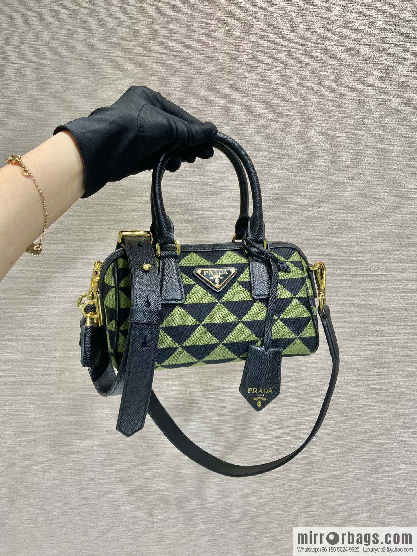 PRADA 👏 embroidery fabric bag 👏 1BA846 👏👏 pillow bag