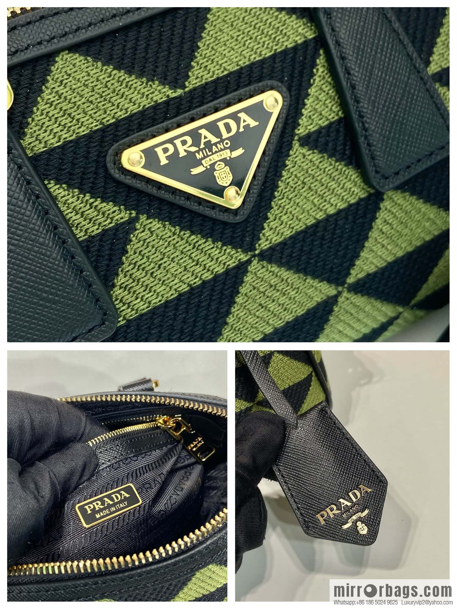 PRADA 👏 embroidery fabric bag 👏 1BA846 👏👏 pillow bag