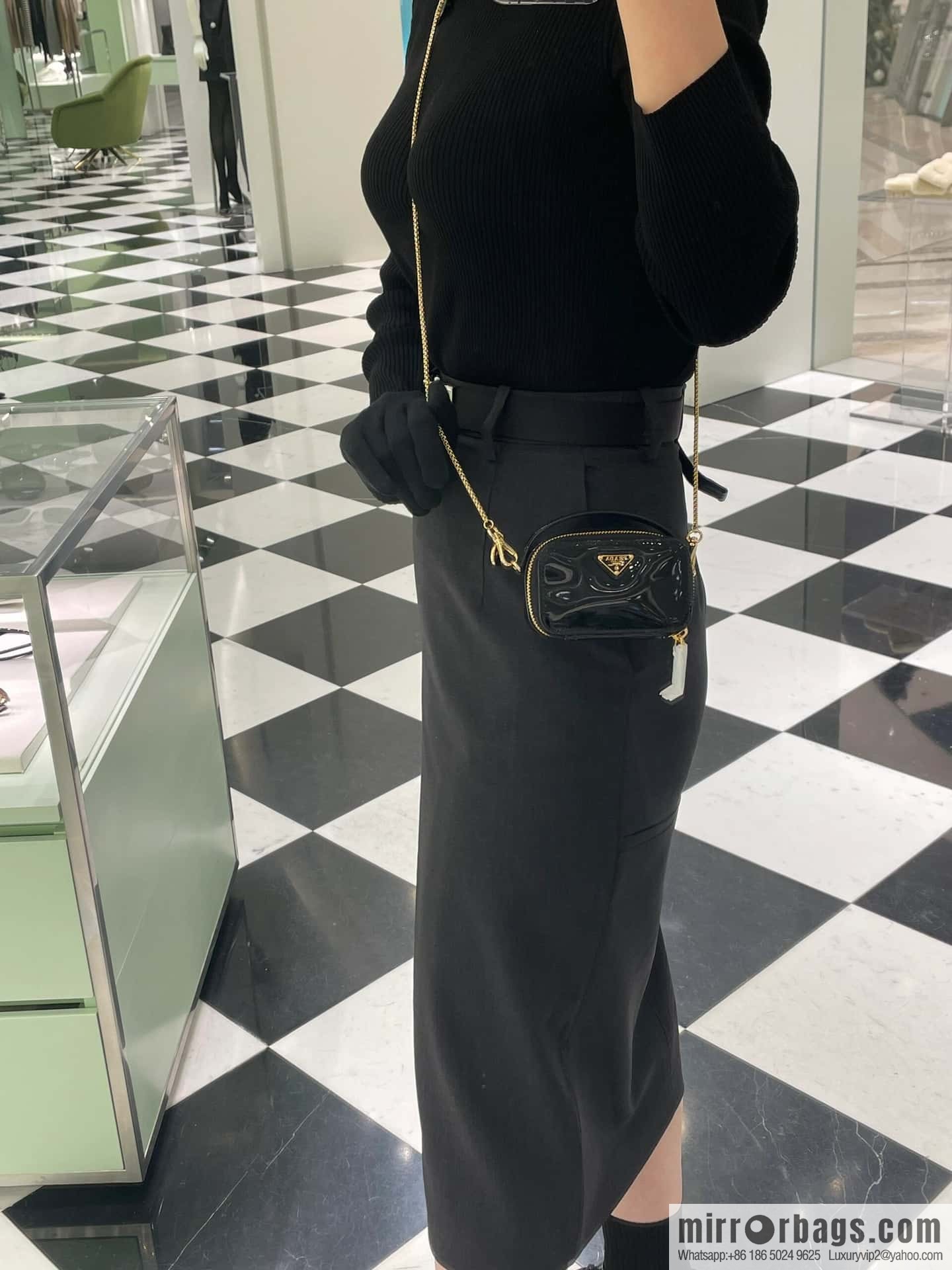 PRADA 🎉 mini small oblique span bag 🎉 1NR025 mini 🎉🎉 black