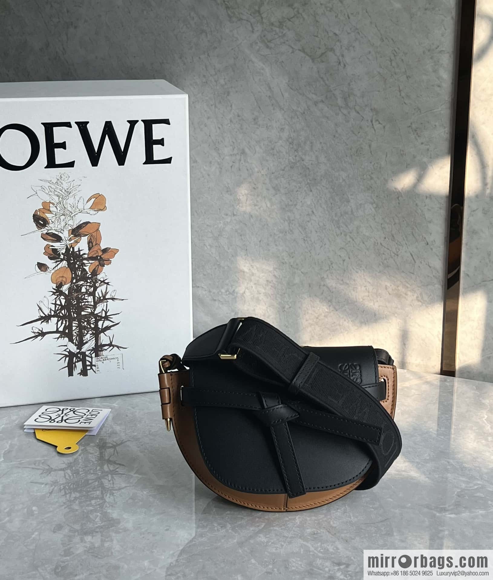 LOEWE letter wide shoulder strap saddle bag MiniGateDual handbag 0672
