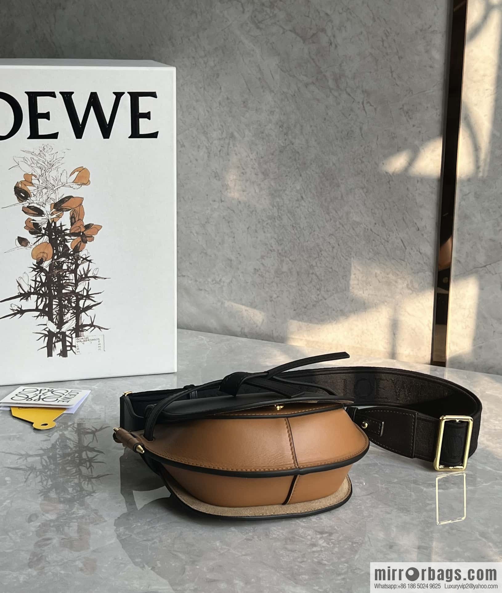 LOEWE letter wide shoulder strap saddle bag MiniGateDual handbag 0672
