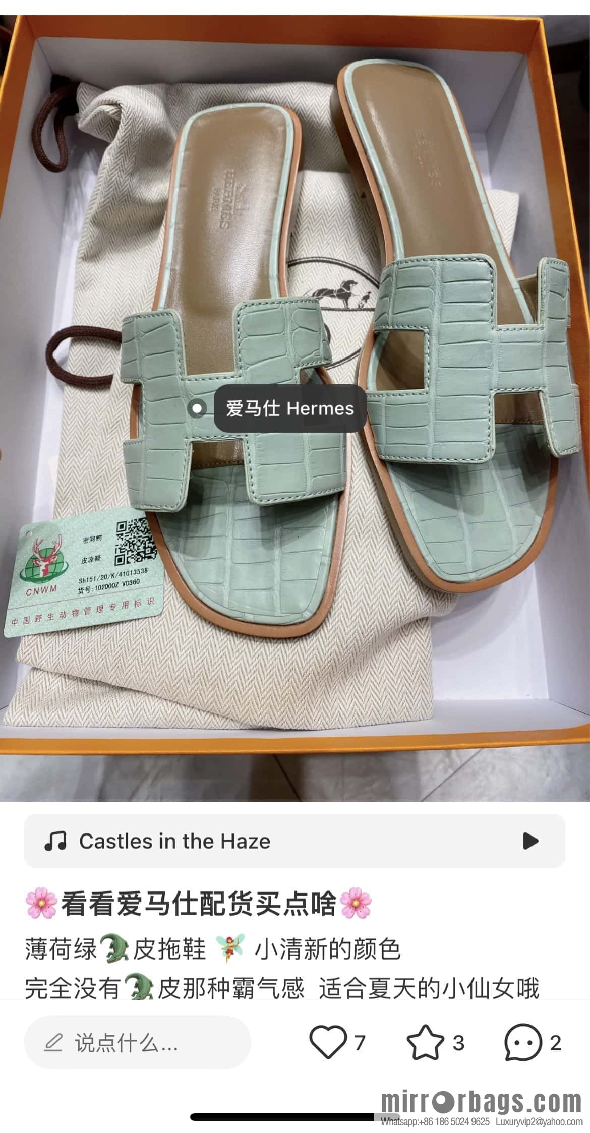 Hermès crocodile slippers