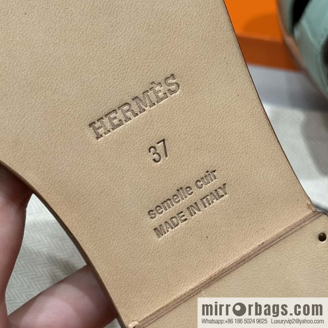 Hermès crocodile slippers