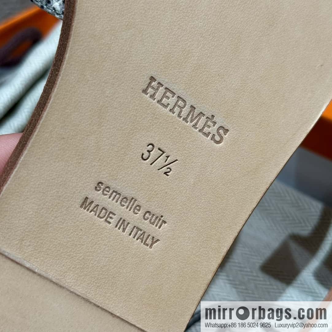 Hermès Lizard Leather Slippers