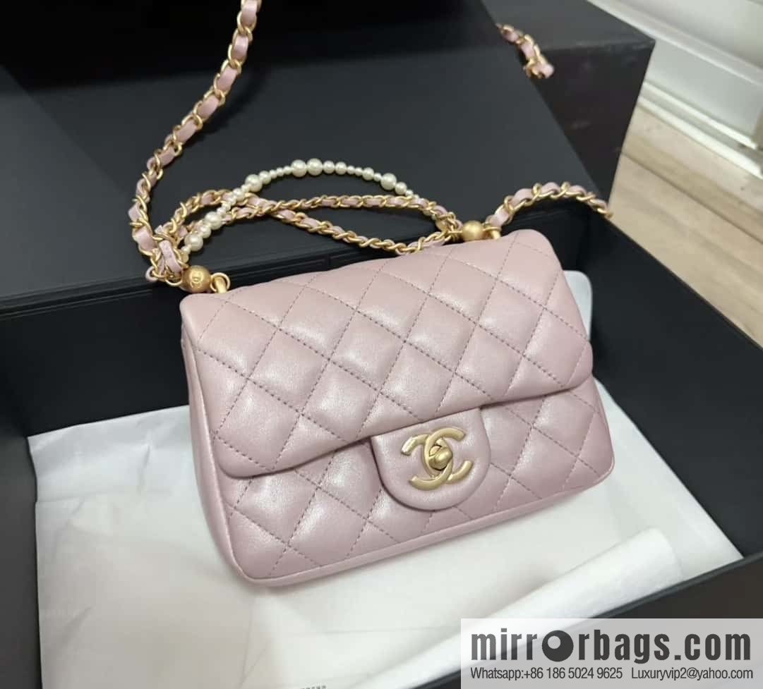 CHANEL 24P Spring and Summer Preview Series Limited Edition Pearl Square Fatty AS4385 pink