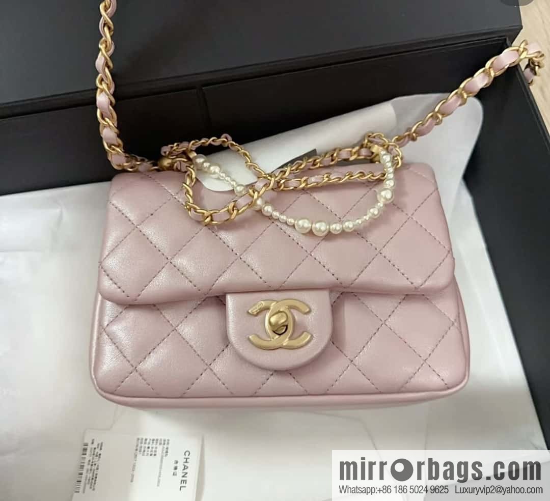 CHANEL 24P Spring and Summer Preview Series Limited Edition Pearl Square Fatty AS4385 pink