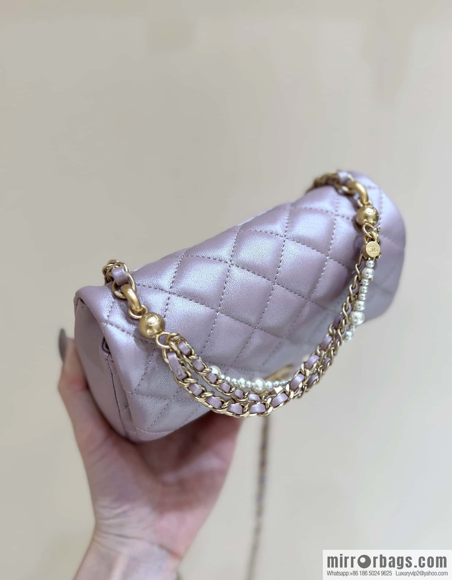 CHANEL 24P Spring and Summer Preview Series Limited Edition Pearl Square Fatty AS4385 pink