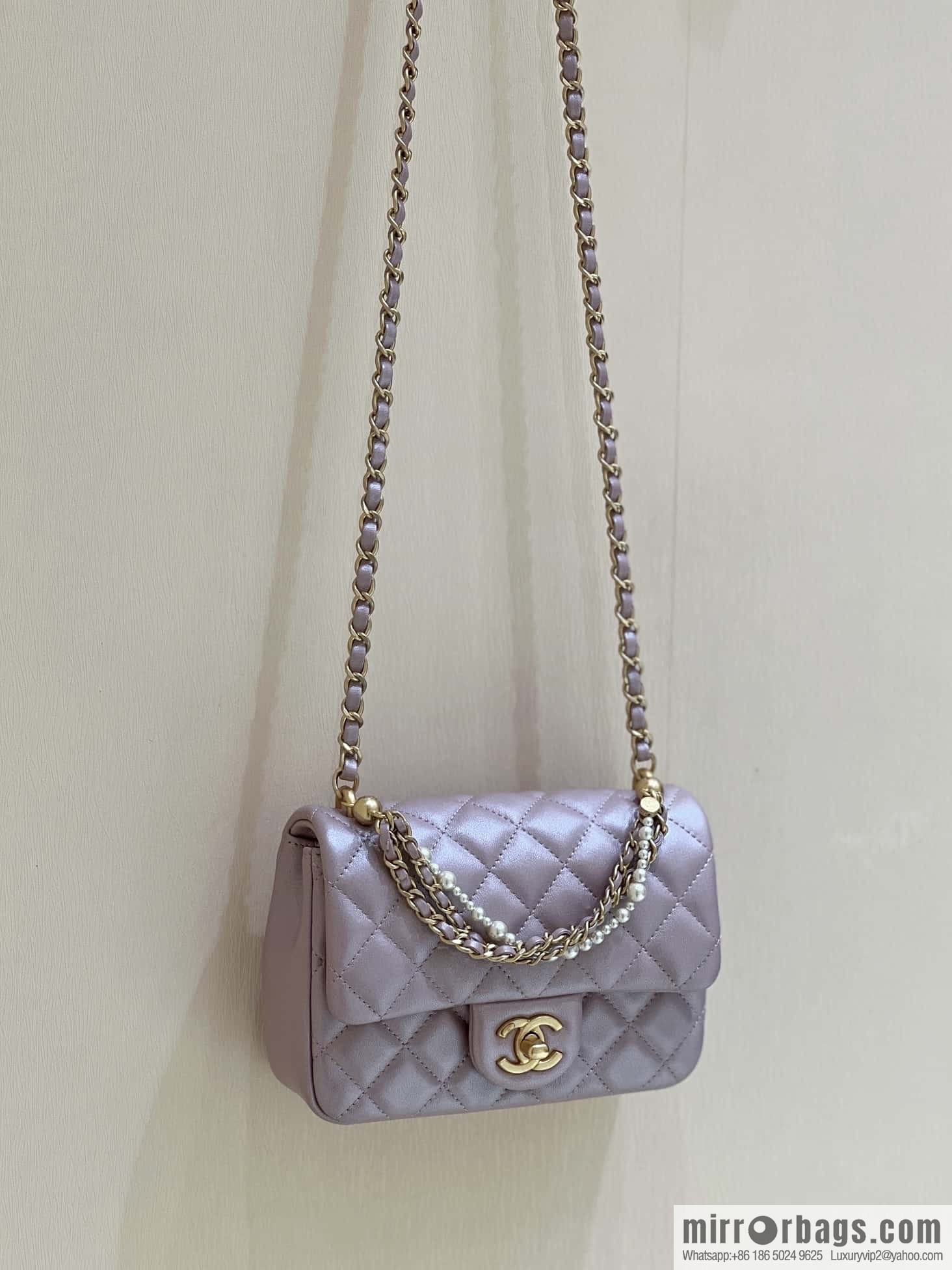 CHANEL 24P Spring and Summer Preview Series Limited Edition Pearl Square Fatty AS4385 pink