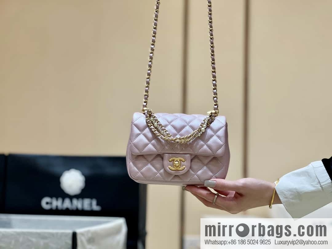 CHANEL 24P Spring and Summer Preview Series Limited Edition Pearl Square Fatty AS4385 pink