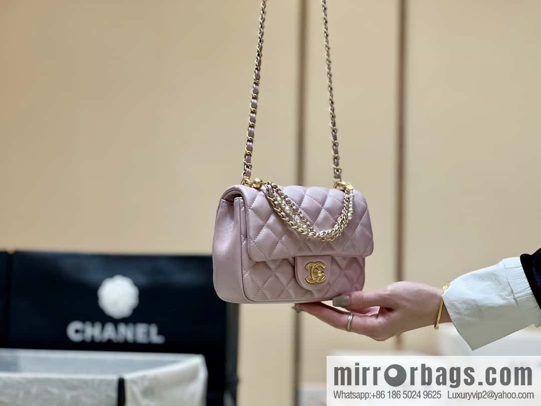 CHANEL 24P Spring and Summer Preview Series Limited Edition Pearl Square Fatty AS4385 pink