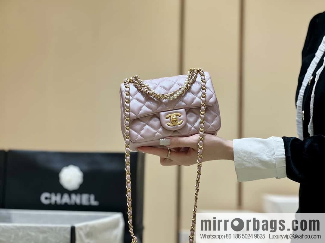 CHANEL 24P Spring and Summer Preview Series Limited Edition Pearl Square Fatty AS4385 pink