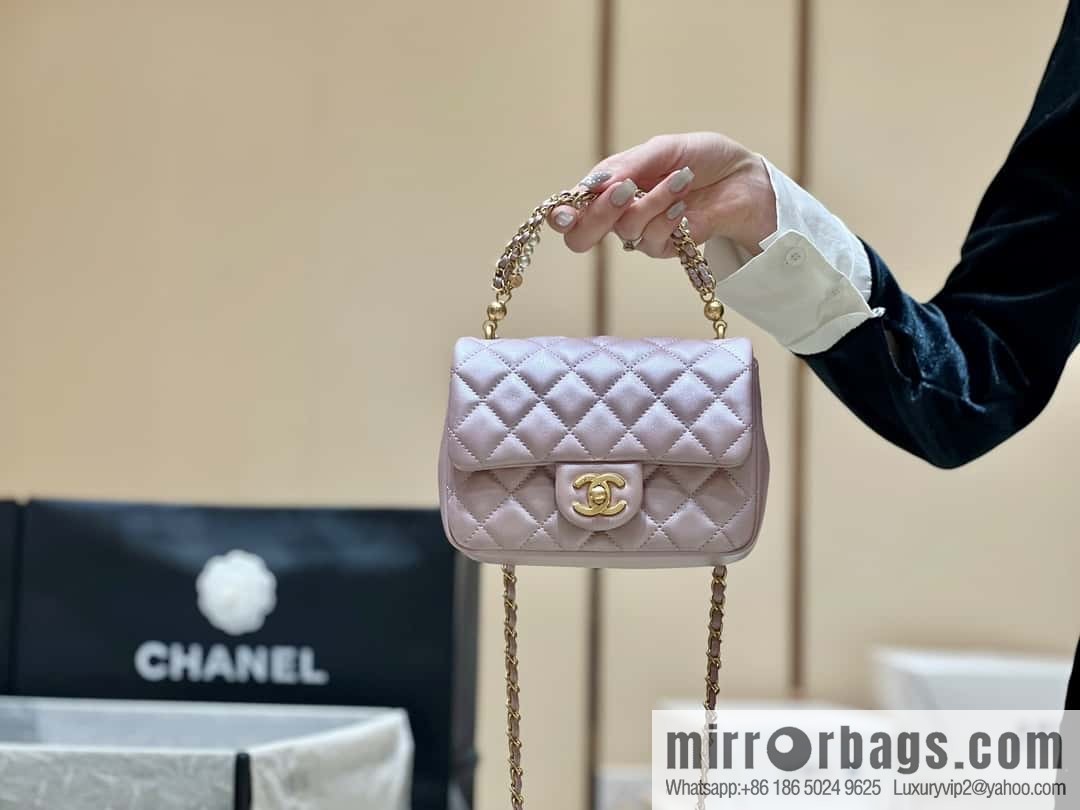 CHANEL 24P Spring and Summer Preview Series Limited Edition Pearl Square Fatty AS4385 pink