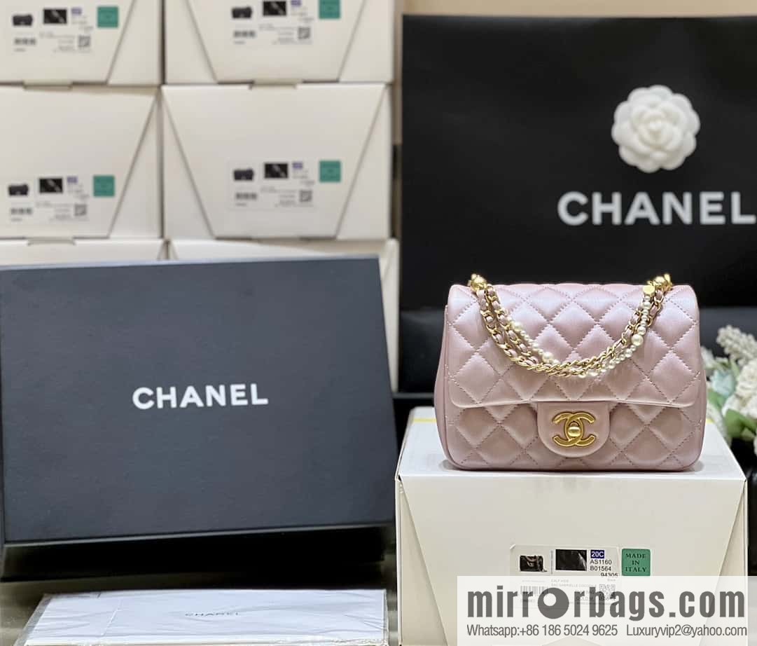 CHANEL 24P Spring and Summer Preview Series Limited Edition Pearl Square Fatty AS4385 pink