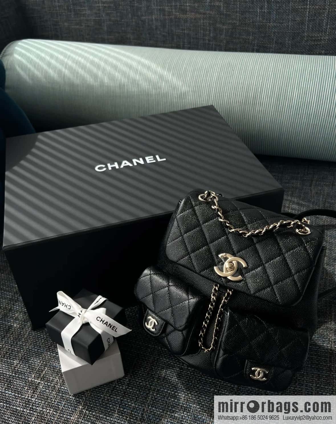 CHANEL 23P new Duma shoulder leather large black 🔛 AS3860