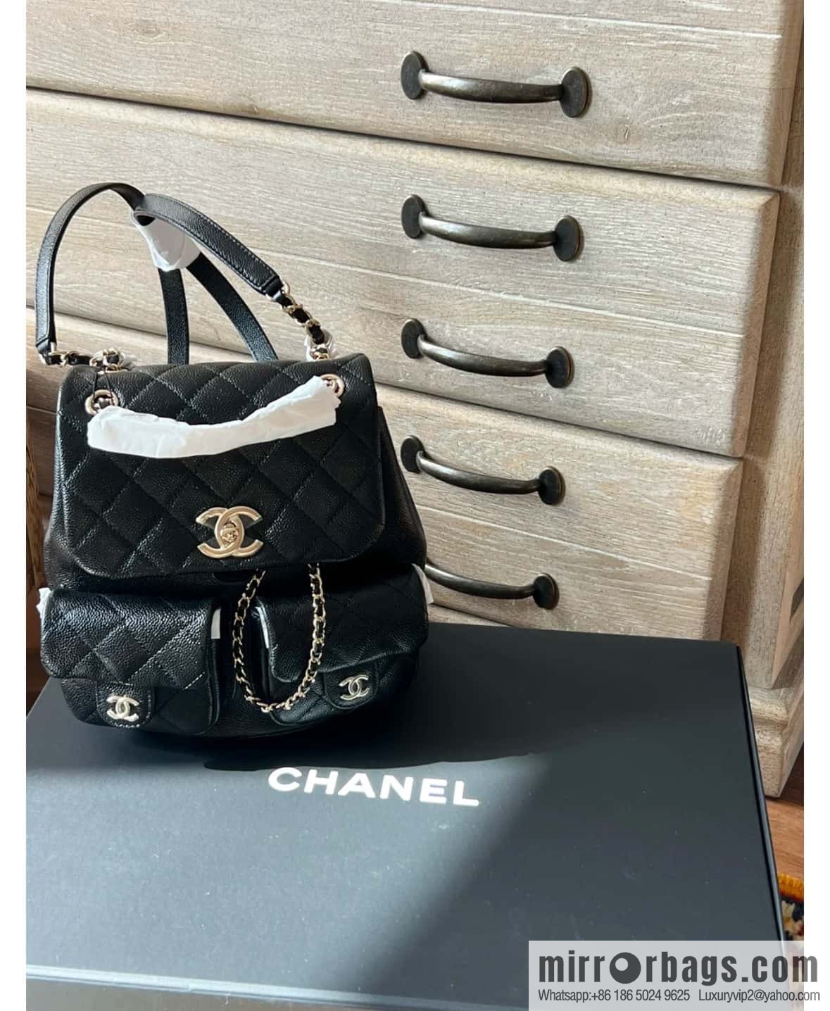 CHANEL 23P new Duma shoulder leather large black 🔛 AS3860