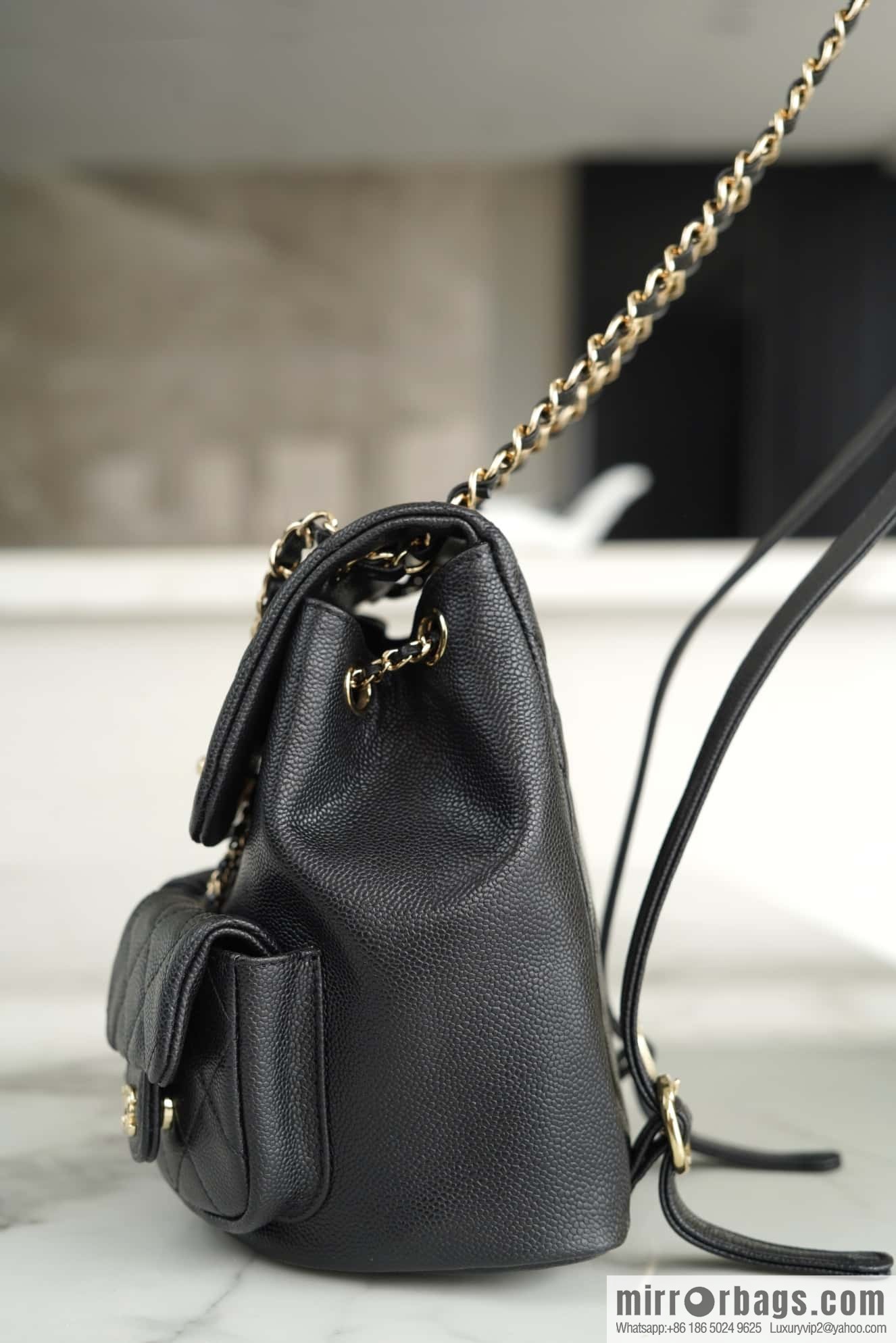 CHANEL 23P new Duma shoulder leather large black 🔛 AS3860