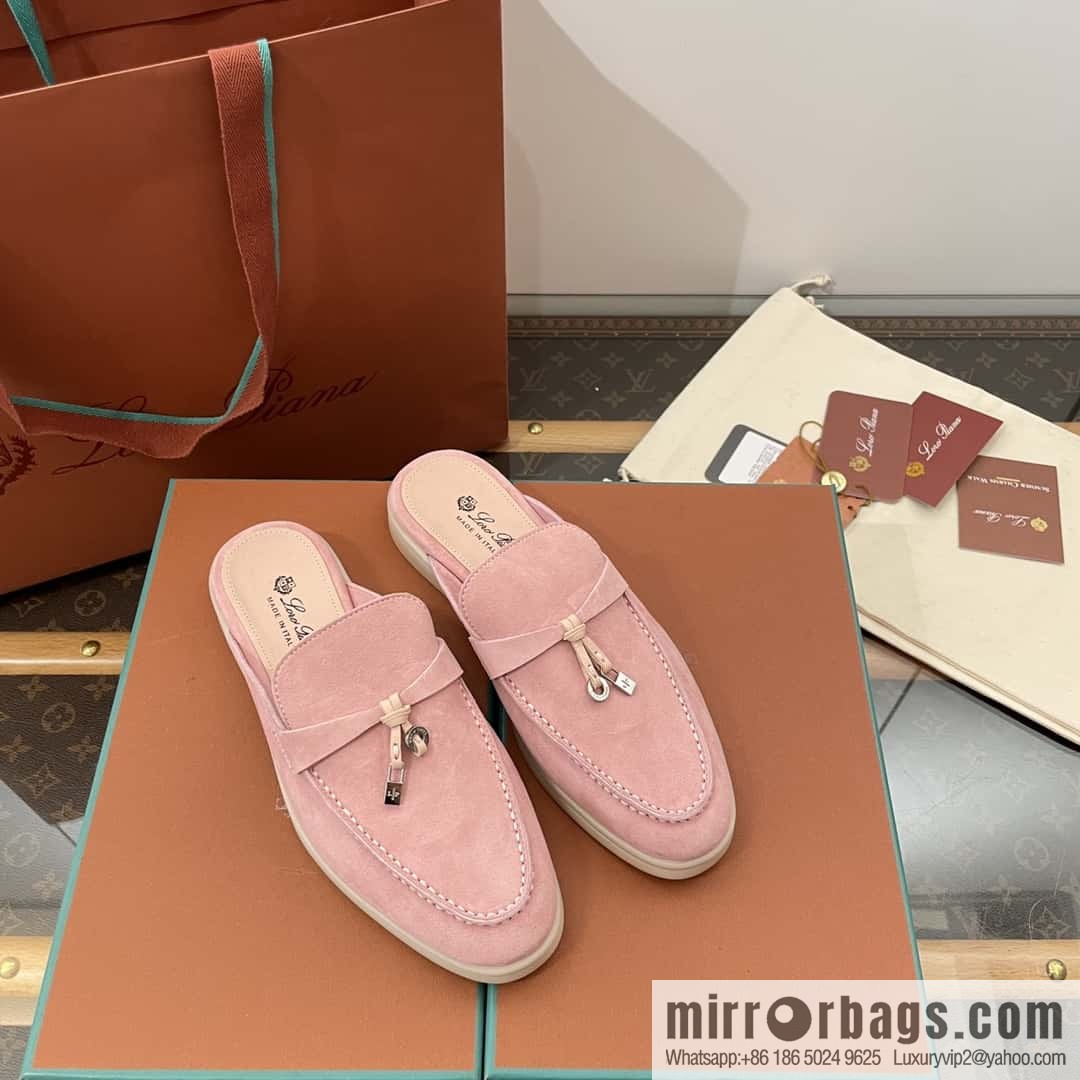 𝐋𝐨𝐫𝐨 𝐏𝐢𝐚𝐧𝐚|| one-pedal Muller half shoes, pink water color